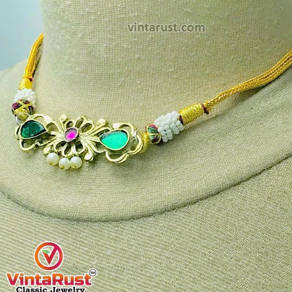 Afghan Jewelry Set, Multicolor Light Weight Jewelry Set, Statement Choker Neckla - Picture 3 of 10